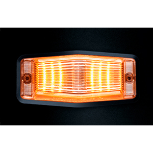 PILOTO DOBLE BOMBILLA TRANSPARENTE STRANDS BLANCO/AMBAR + DESTELLOS