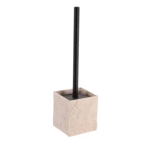 Escobillero Poliresina Efecto Piedra Beige