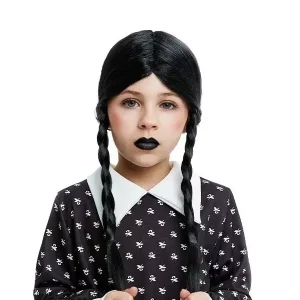 Peluca Negra Con Trenzas Inf