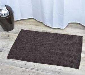 Alfombra Baño Microfibra Liso – Marrón
