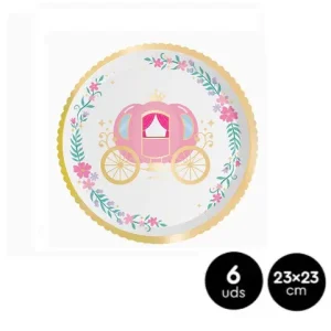 Platos Cartón Princesas 23cm