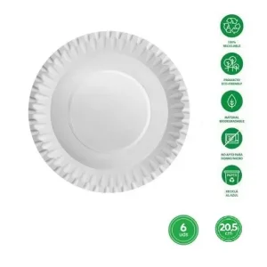 Platos Llano Redondo Plata Metalizado 20cm