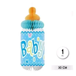 Colgante Panal Botella Biberón Azul 30cm