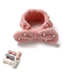 Turbante de Maquillaje de Lazo Perlas