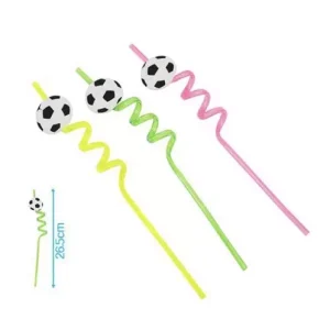 Pajitas Plástico Espiral Futbol 3pcs