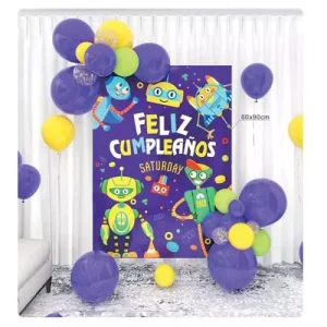 Set Globos con Cartel Robot 31pcs