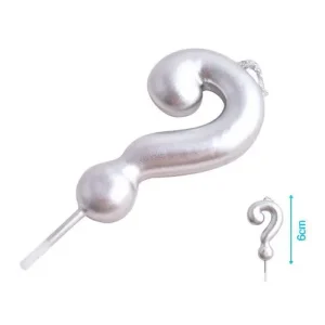 Vela Cumpleaños Signo Interrogación ? Plata