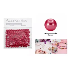 Perlas Imitación Rojo 6MM