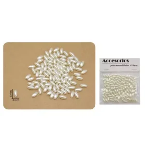 Perlas Imitación Oval Beige 4X8MM