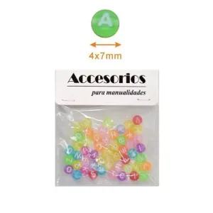 Cuentas De Letras Colores 4X7MM
