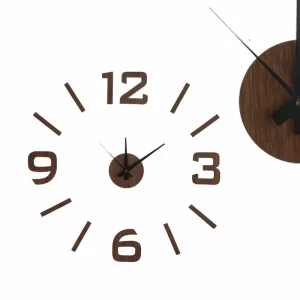 Reloj de Pared Adhesivo Madera Wengue