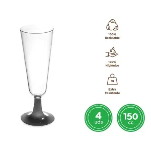 Copa Cava Reutilizable Plata 150cc