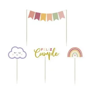 Toppers Cumple Boho Chic Rosa