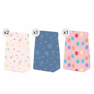 Juego 4 Bolsas Regalo Cumpleaños Rosa/Azul M