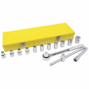 Juego De 15 Dados Y Accesorios Metricos 1/2″ Surtek F08M