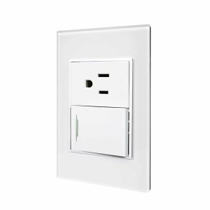 Placa 1 Apagador Y 1 Contacto Cristal Blanco 4137 Tiffany