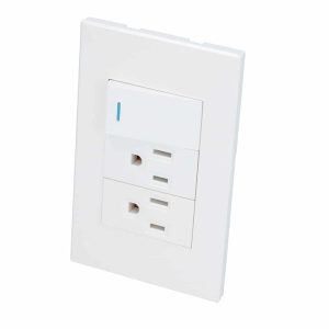 Placa 1 Interruptor 2 contactos 1/3, línea Premium, color blanco Surtek P625B