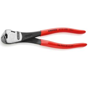 Alicates De Corte Frontal De Fuerza Recubiertos De Plástico Negro Atramentado 200 Mm KNIPEX 67 01 20