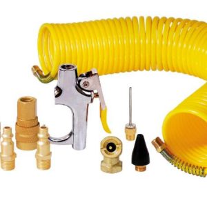 Juego de accesorios neumáticos con manguera tipo resorte, 14 piezas Surtek 108142