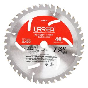 Disco para sierra circular para corte de madera 40 dientes, 7-1/4″ Urrea DSM740