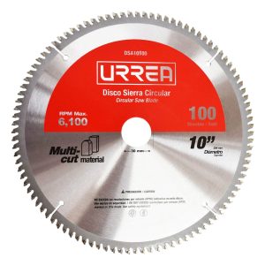 Disco para sierra circular para corte multi-material 100 dientes, 10″ Urrea DSA10100