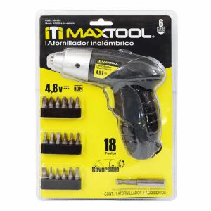 Atornillador Inalambrico Maxtool 396101 De 4.8V, 180RPM, 18 Puntas