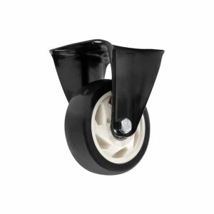 Rodaja De Pvc Negro Fija Con Placa 4″ ZF5084