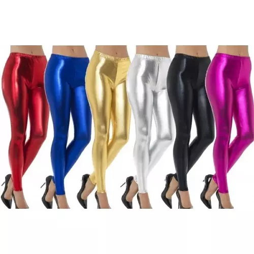 Legging Metalizado Negro Adulto - Imagen 2
