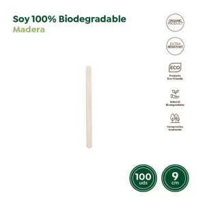 Paletina Biodegradable Madera 9X0,9 CM 100 UDS