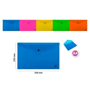 Carpeta Sobre C/Botón A4 Fluorescente