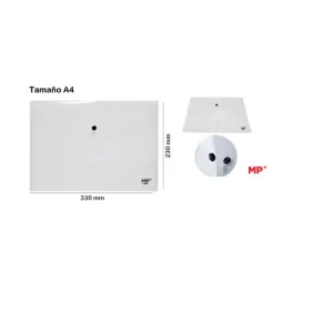 Carpeta Sobre C/Botón A4 Transparente Horizontal