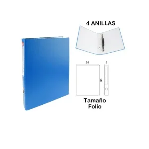 Carpeta Folio 4 Anillas Azul