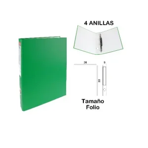 Carpeta Folio 4 Anillas Verde