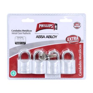 Paquete 4 Candados Metalicos 113 Phillips 1713